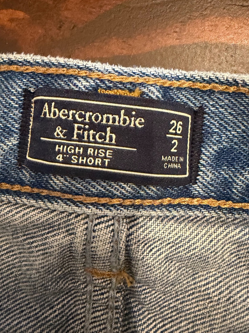 Abercrombie & Fitch Light Blue Distressed Denim Shorts - Picture 3 of 4